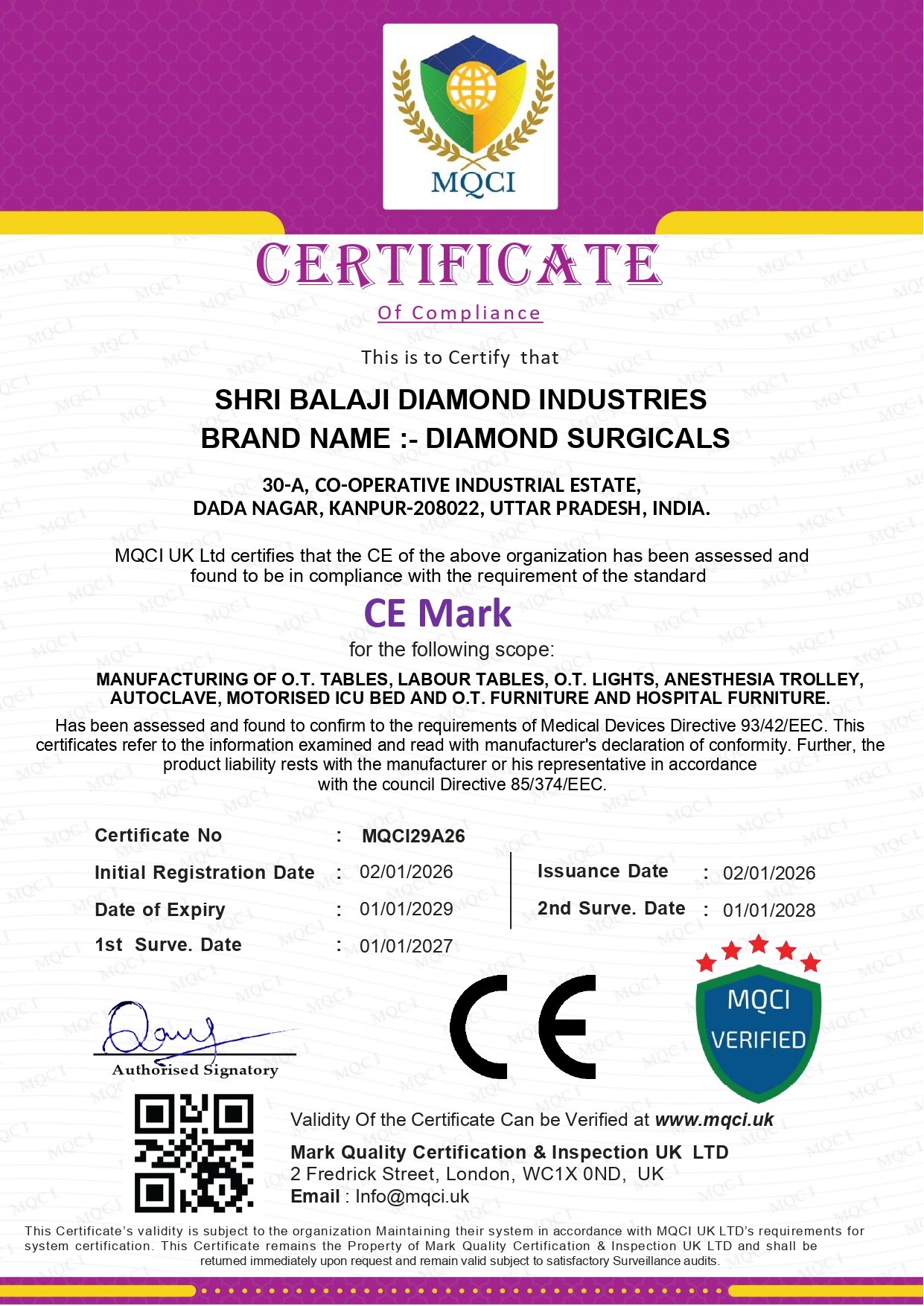 CE Mark Certificate